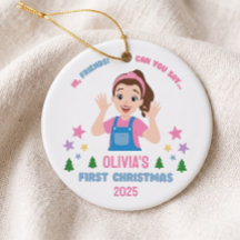 Premier Noël de bébé avec nom personnalisé