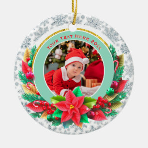 Décoration En Céramique Premier Noël de bébé - Cadeau photo personnalisé a