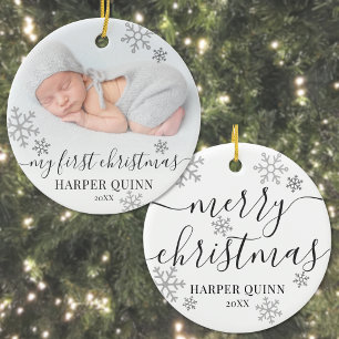 Décoration En Céramique Premier Noël de bébé flocon de neige photo nouveau