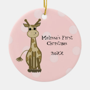 Décoration En Céramique Premier Noël de bébé girafe