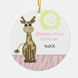 Décoration En Céramique Premier Noël de bébé girafe