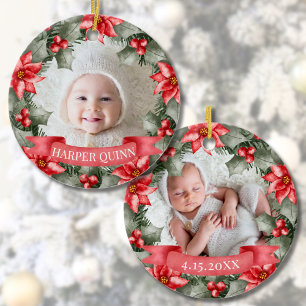 Décoration En Céramique Premier Noël de bébé personnalisé