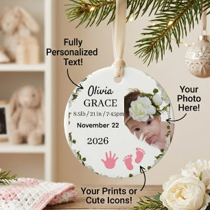 Décoration En Céramique Premier Noël de bébé personnalisé