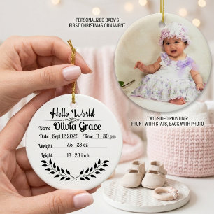 Décoration En Céramique Premier Noël de bébé personnalisé avec photo et st