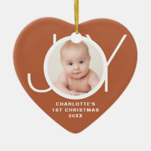 Décoration En Céramique Premier Noël de bébé personnalisé Photo Joie Terra