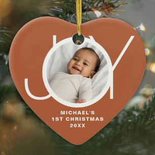 Décoration En Céramique Premier Noël de bébé Photo en terre cuite personna