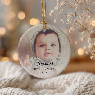 Décoration En Céramique Premier Noël de bébé Photo personnalisée