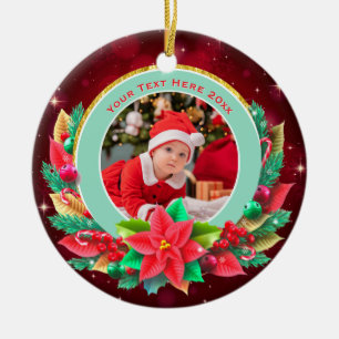 Décoration En Céramique Premier Noël de bébé - Souvenir photo personnalisé