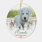 Décoration En Céramique Premier Noël de chien personnalisé (Gauche)