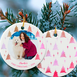 Décoration En Céramique Premier Noël de chiots Photo personnalisée de chie