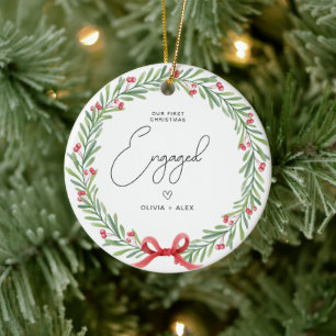 Décoration En Céramique Premier Noël de fiançailles Cadeau de Noël personn
