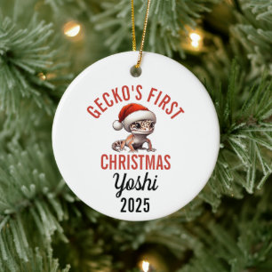 Décoration En Céramique Premier Noël de Gecko Léopard 2025