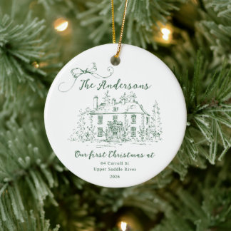 Décoration En Céramique Premier Noël de la première maison Evergreen