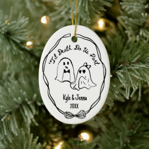 Décoration En Céramique Premier Noël de mariage personnalisé avec un fantô