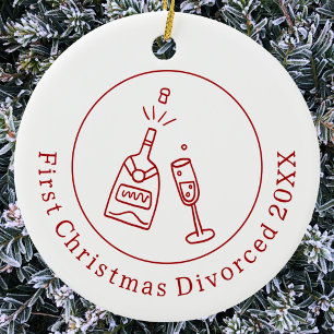 Décoration En Céramique Premier Noël divorcé Doodle de célébration