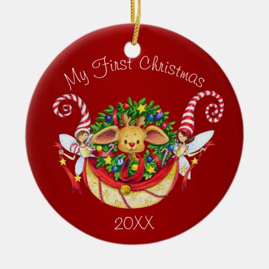 Décoration En Céramique Premier Noël du bébé (Devant)