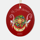 Décoration En Céramique Premier Noël du bébé (Gauche)