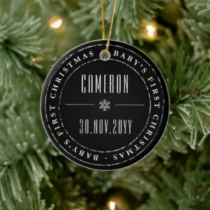 Décoration En Céramique Premier Noël du bébé de phoque étampé du cercle cl