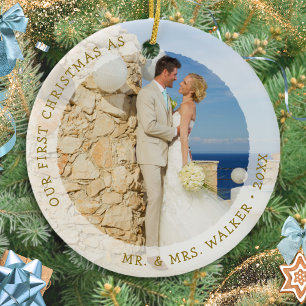 Décoration En Céramique Premier Noël élégant en tant que Monsieur et Madam