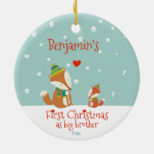 Décoration En Céramique Premier Noël en Big Brother, mignons renards (Dos)