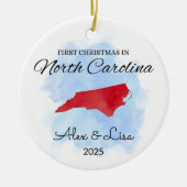 Décoration En Céramique Premier Noël en Caroline du Nord (Devant)