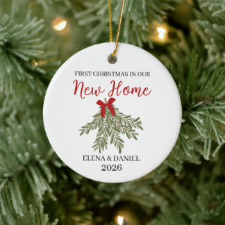 Décoration En Céramique Premier Noël en couple dans une nouvelle maison av