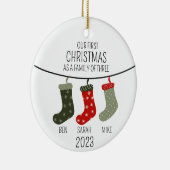 Décoration En Céramique Premier Noël en famille de trois (Droite)