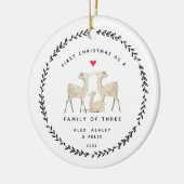 Décoration En Céramique Premier Noël En Famille De Trois Cerfs (Gauche)