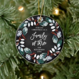 Décoration En Céramique Premier Noël en famille de trois gerbes rustiques