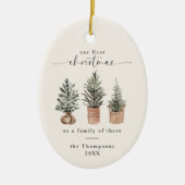 Décoration En Céramique Premier Noël en famille des trois (Devant)