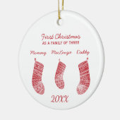 Décoration En Céramique Premier Noël en famille des trois (Gauche)