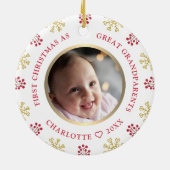 Décoration En Céramique Premier Noël en grand-parents photo (Dos)