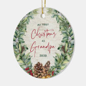 Décoration En Céramique Premier Noël en Grandpa Pine Wreath Birch Photo (Gauche)