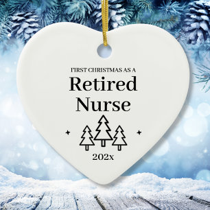 Décoration En Céramique Premier Noël en tant que cœur d'infirmière retrait