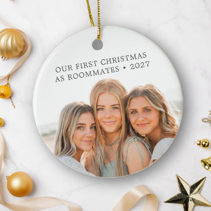 Décoration En Céramique Premier Noël en tant que colocataires amis BFF Pho