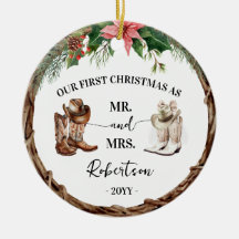 Premier Noël en tant que M. et Mme Cowboy Western
