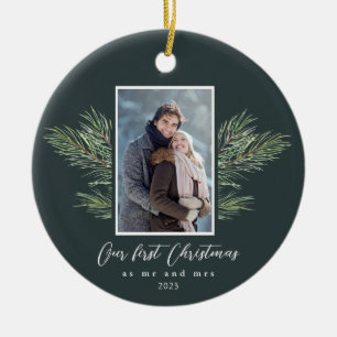 Décoration En Céramique Premier Noël en tant que M. et Mme Pine