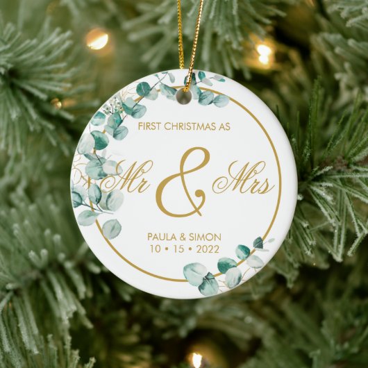 Décoration En Céramique Premier Noël en tant que M. & Mme. (Arbre)