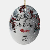 Décoration En Céramique Premier Noël en tant que M. & Mme. (Droite)