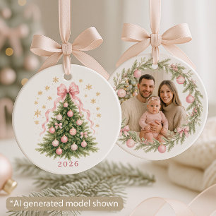 Décoration En Céramique Premier Noël en tant que parents Ruban pour bébé f