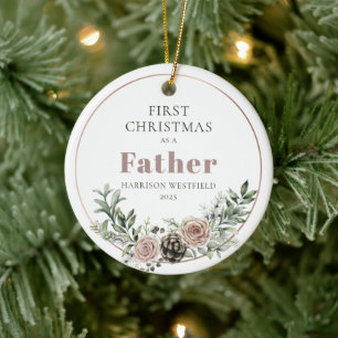 Décoration En Céramique Premier Noël en tant que père Nom Année