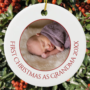 Décoration En Céramique Premier Noël en tant que photo de grand-mère bébé