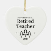 Décoration En Céramique Premier Noël En Tant Qu'Enseignant Retraité (Dos)