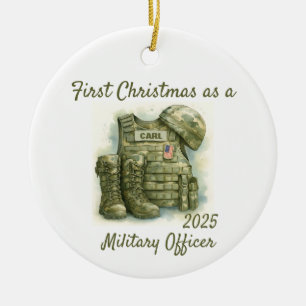 Décoration En Céramique Premier Noël en tant qu'officier militaire