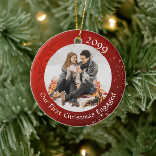 Décoration En Céramique PREMIER NOËL ENGAGÉ Flocon de neige rouge 2 Photo