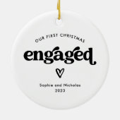 Décoration En Céramique Premier Noël engagé noir et blanc avec coeur (Dos)