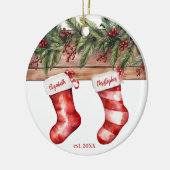 Décoration En Céramique Premier Noël Engagé Nom Stocker avec photo (Gauche)