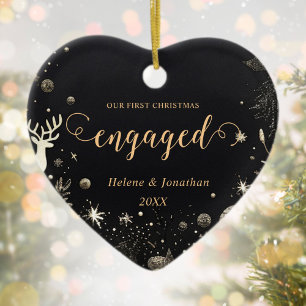 Décoration En Céramique Premier Noël Engagé Or Moderne Élégant Unique