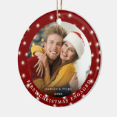 Décoration En Céramique PREMIER NOËL ENGAGÉ Photo Fairy Lights Rouge (Gauche)