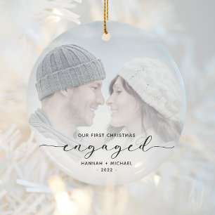 Décoration En Céramique Premier Noël Engagé Photo Green Script